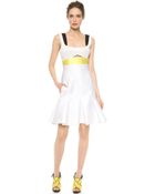 J. Mendel Silk Paneled Colorblocked Dress - Nuage - Lyst