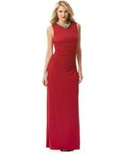 Laundry By Shelli Segal Pleated Jersey Necklace Gown - Lyst