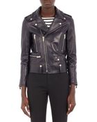 Saint Laurent Leather Moto Jacket - Lyst