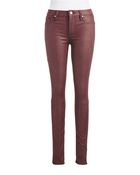 7 For All Mankind Knee Seam Skinny Crackle Leather Like Pants - Lyst