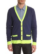 Marc By Marc Jacobs Silk Cotton Blue Cardigan - Lyst