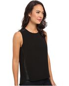 Calvin Klein Sleeveless Top W Braided Faux Leather - Lyst