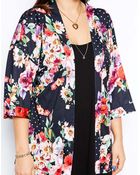 Asos Curve Exclusive Kimono In Floral Spot Print - Lyst