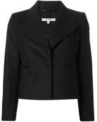 Carven Wide Notched Lapels Cropped Boxy Jacket - Lyst
