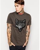 Diesel T-Shirt T-Binah With Embroidered Wolf - Lyst