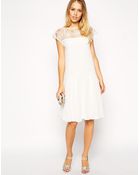 Asos 3D Lace Peplum Dress - Lyst