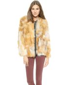 Sam. Anna Collarless Fur Jacket - Melange - Lyst