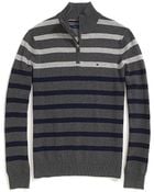 Tommy Hilfiger Stripe Half Zip Sweater - Lyst