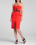 BCBGMAXAZRIA Dress - Karie Strapless Peplum Embellished - Lyst
