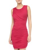 Diane von Furstenberg Angelina Shortsleeve Ruched Dress - Lyst