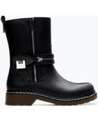 Zara Leather Bootie With Sole Detail - Lyst
