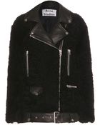 Acne Studios More Teddy Shearling Biker Jacket - Lyst