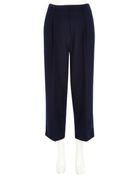 River Island Navy Wide Leg Crop Trousers - Lyst