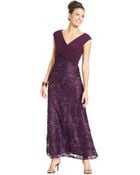 Patra Cap-Sleeve Sequin Embroidered Gown - Lyst