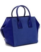 Stella McCartney Cobalt Blue Faux Leather And Suede 'Boston' Tote Bag - Lyst
