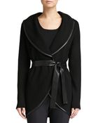 St. John Raised Honeycomb Knit Shawl-Collar Jacket - Lyst