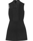 Victoria Beckham Paneled Organza, Crepe, Silk And Wool Mini Dress - Lyst