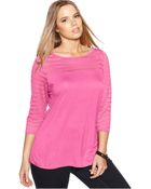 Inc International Concepts Plus Size Three-Quarter-Sleeve Illusion Top - Lyst