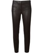 Incotex Faux Leather Skinny Trousers - Lyst