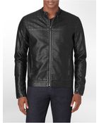 Calvin Klein Faux Leather Quilted Moto Jacket - Lyst