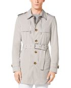 Michael Kors Suede Poplin Trench Coat - Lyst