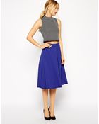 Asos Midi Circle Skirt In Woven Crepe - Lyst