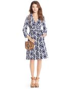 Diane von Furstenberg Patrice Printed Cotton Wrap Dress - Lyst