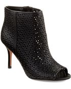 Nine West Glyn Leather Peep Toe Boots - Lyst