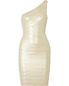 Hervé Léger Sequined Bandage Dress - Lyst