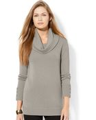 Lauren by Ralph Lauren Cowl-Neck Button-Cuff Sweater - Lyst