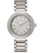 Kenneth Jay Lane Stainless Steel Round Silvertone Dial Watch - Lyst