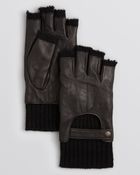 John Varvatos Fingerless Leather Driving Gloves - Lyst