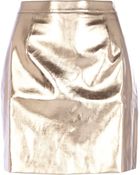 River Island Rose Gold Metallic Leather-Look Mini Skirt - Lyst