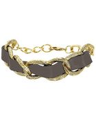 House Of Harlow Leather Engraved Link Bracelet - Lyst