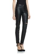 Patrizia Pepe Skinny-Fit Trousers In Eco-Leather With Zip And Inlay Details - Lyst