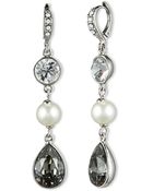 Givenchy Crystal Pearl Triple Drop Earrings - Lyst