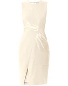 Prabal Gurung Satin-Panelled Wool-Crepe Dress - Lyst