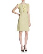 RED Valentino Ruffle-Trimmed Knit Dress - Lyst
