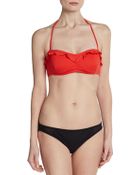Shoshanna Ruffle Bandeau Bikini Top - Lyst