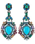 Lanvin Multicolor Crystal Clip Earrings - Lyst