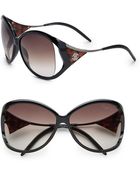 Roberto Cavalli Oversized Black Plastic Sunglasses - Lyst