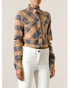 Filles A Papa Cropped Checked Shirt - Lyst