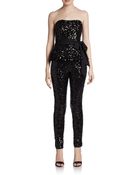French Connection Sequined Peplum Jumpsuit - Lyst