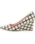 Kate Spade Jovia Snake-Print Grid Wedge Pump - Lyst