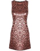 Alice + Olivia Dot Metallic Sleeveless Shift Dress - Lyst
