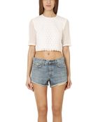 A.L.C. . Fremont Eyelet Crop Top - Lyst