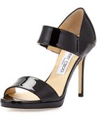 Jimmy Choo Alana Patent Double-band Sandal - Lyst