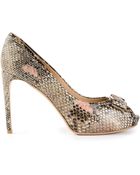 Ferragamo Bow Detail Pumps - Lyst