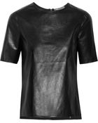 Vince Leather Top - Lyst