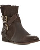 Dune Poot Buckle-detail Leather Boots - Lyst
